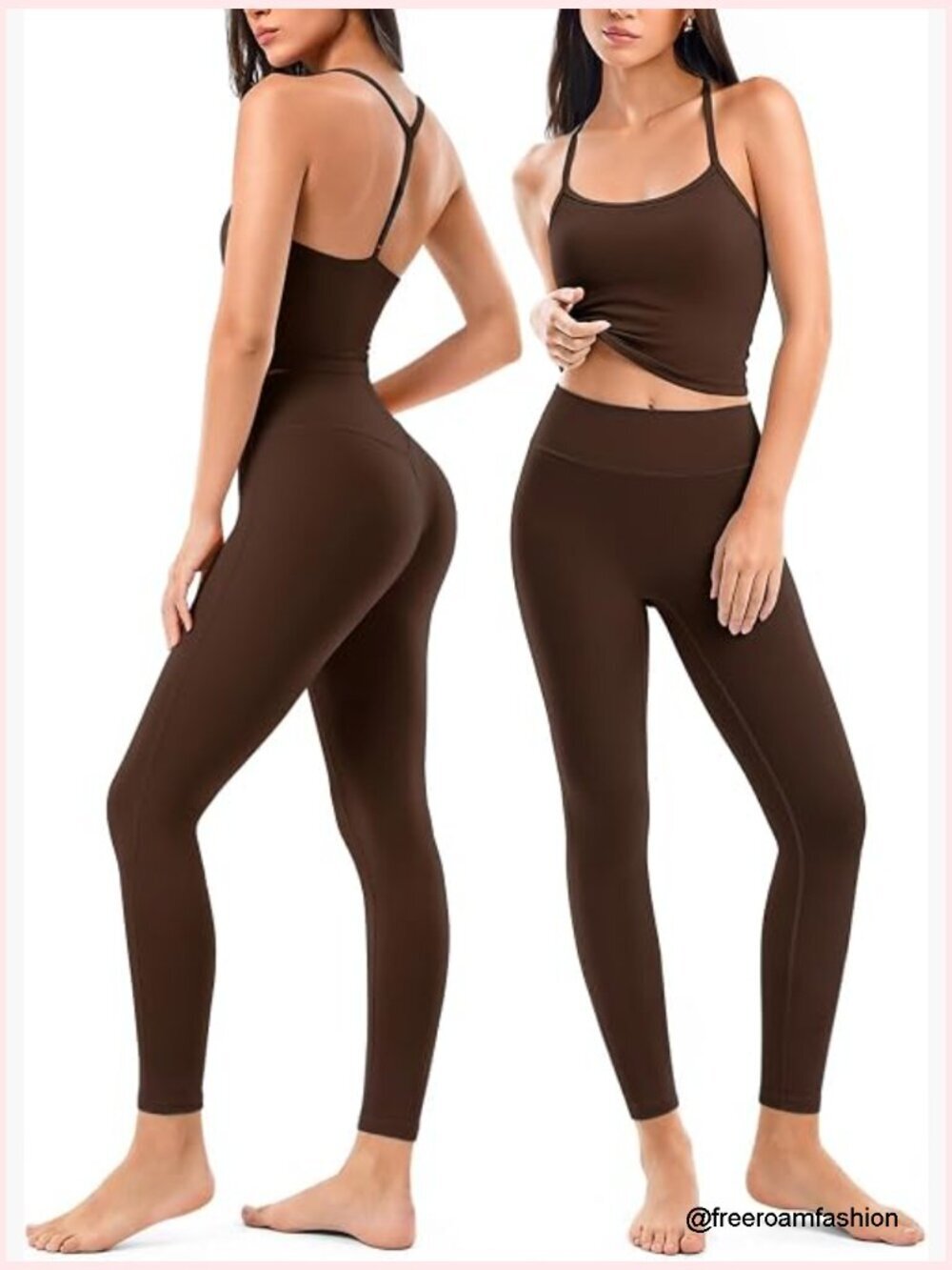 Breathable 2-Piece Activewear Set, Seamless Yoga Leggings & Sports Bra